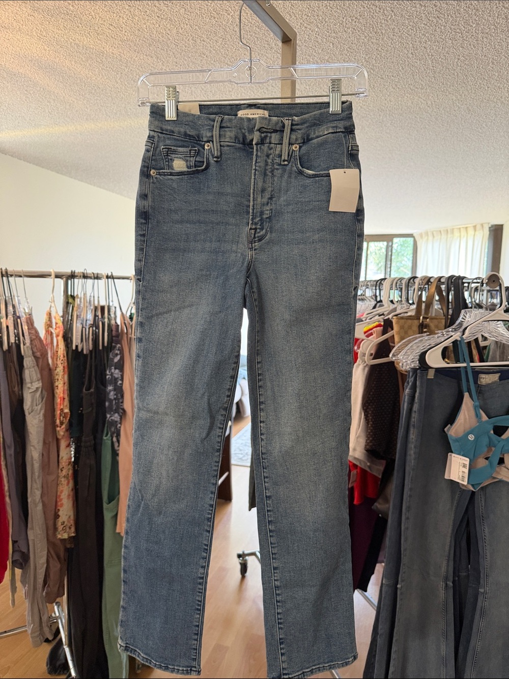 Straight Leg Women’s Jeans in Medium Blue
